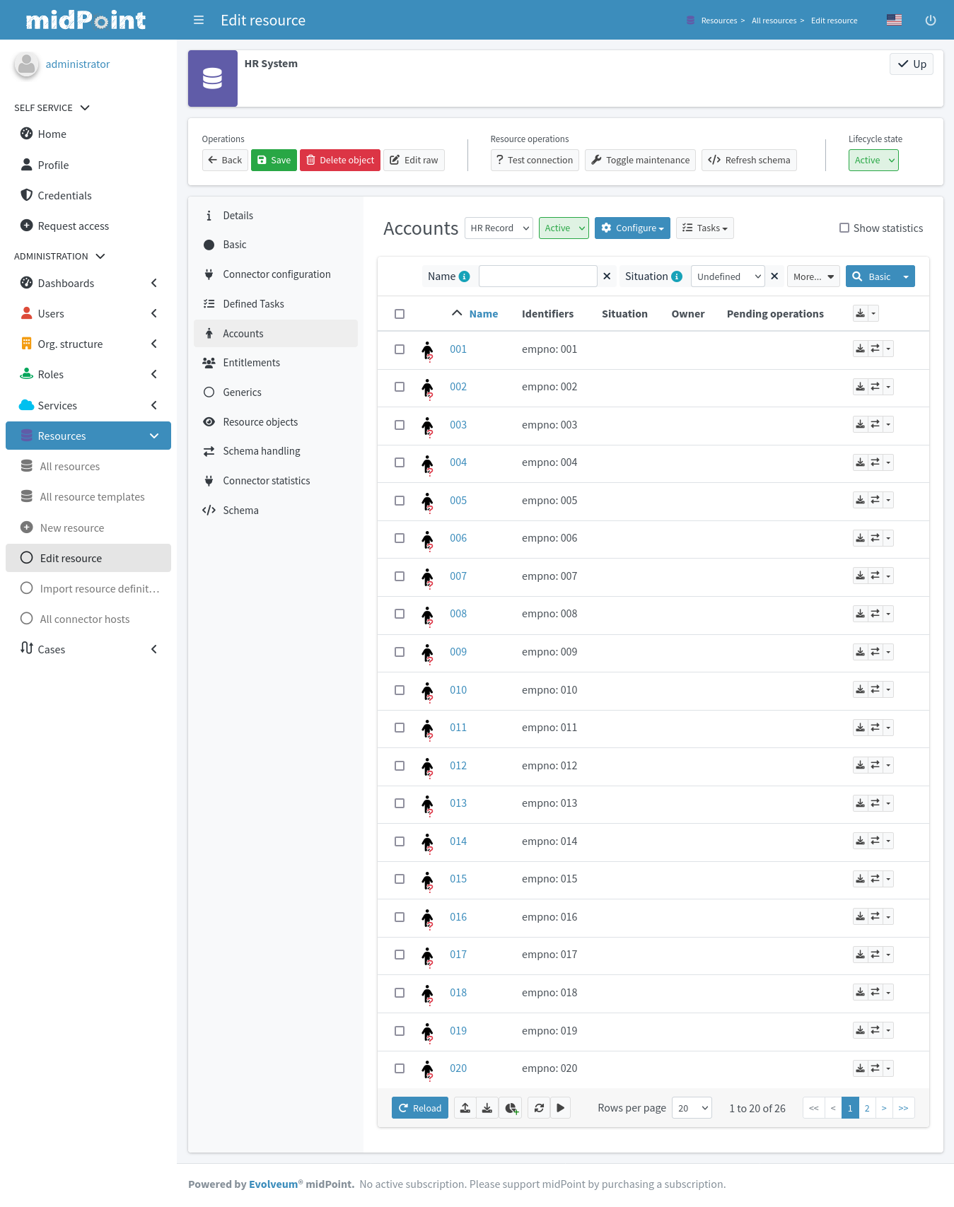 Resource HR accounts