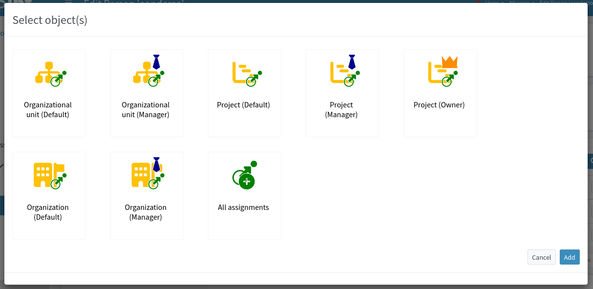 Selection of assignment relations