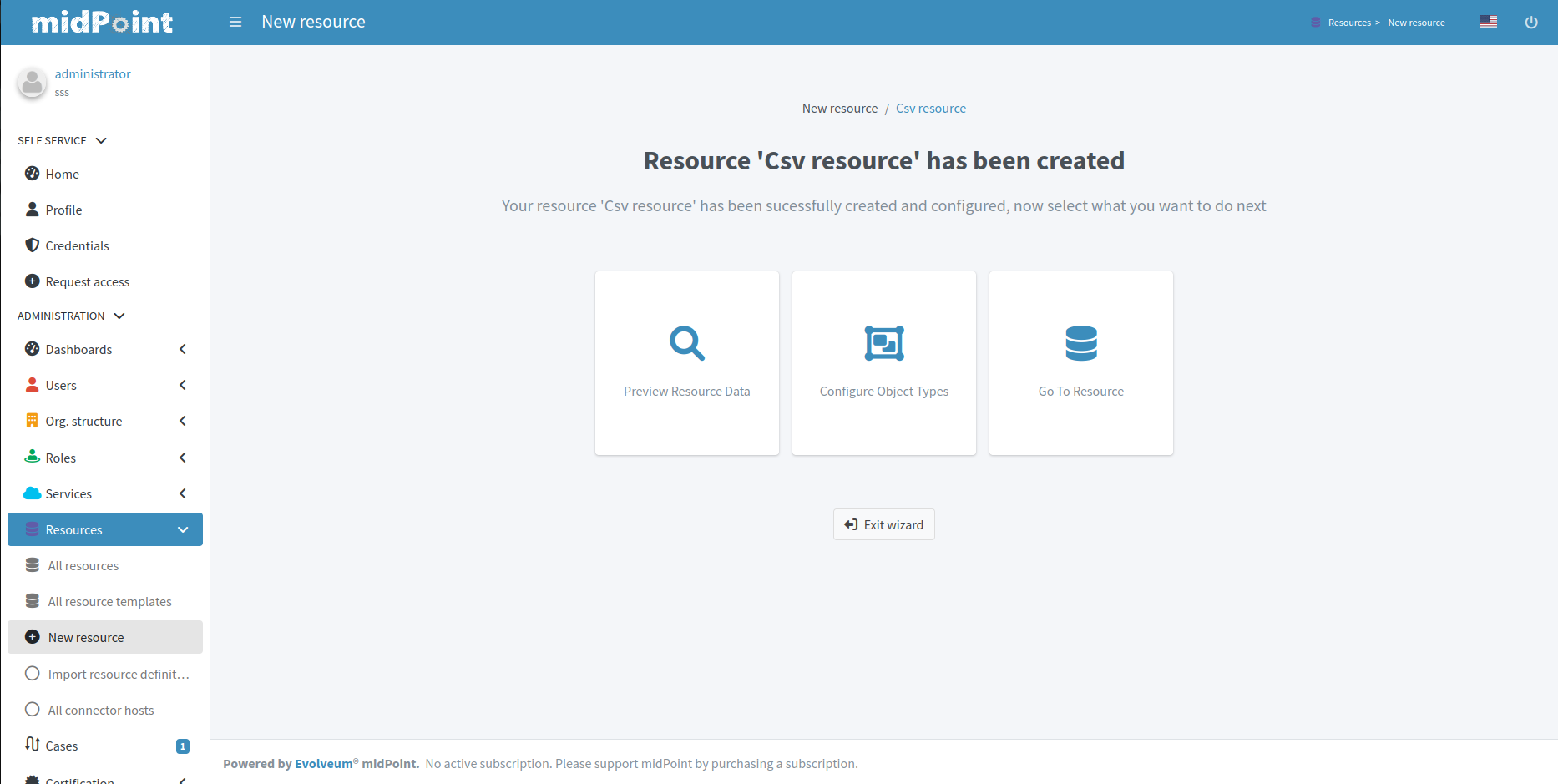 Parts of resource configuration