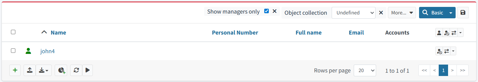 Custom quick search filter is active