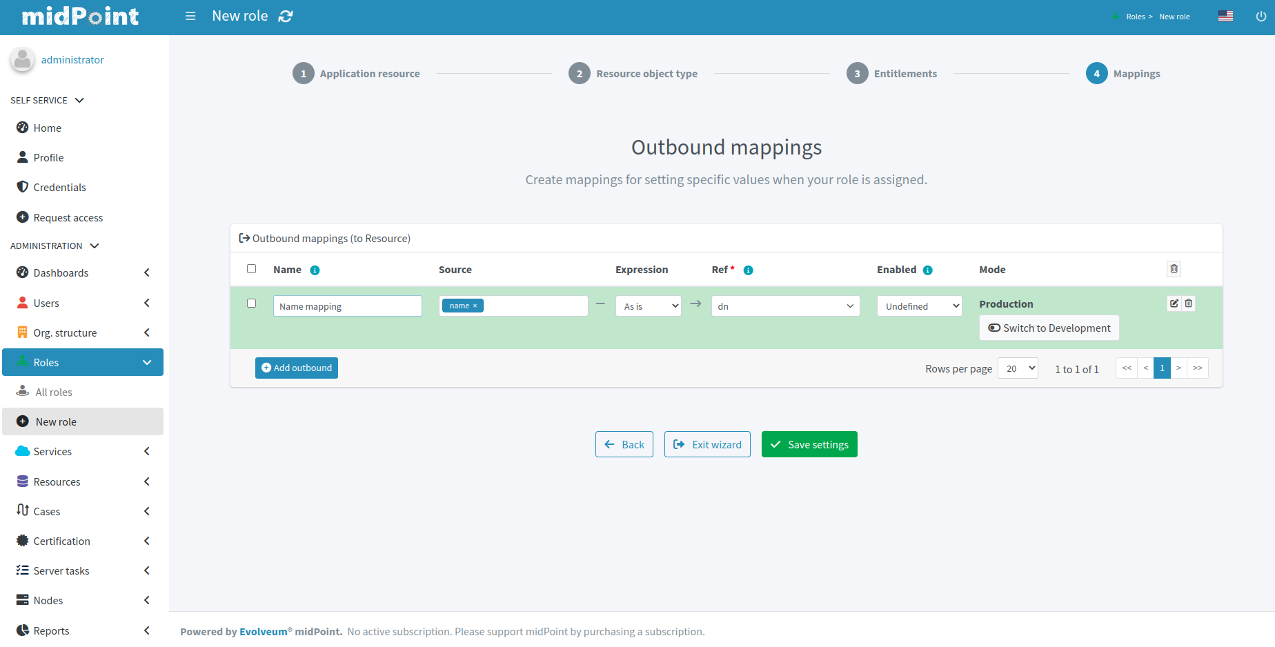 arw step 4 configuration of outbound mappings