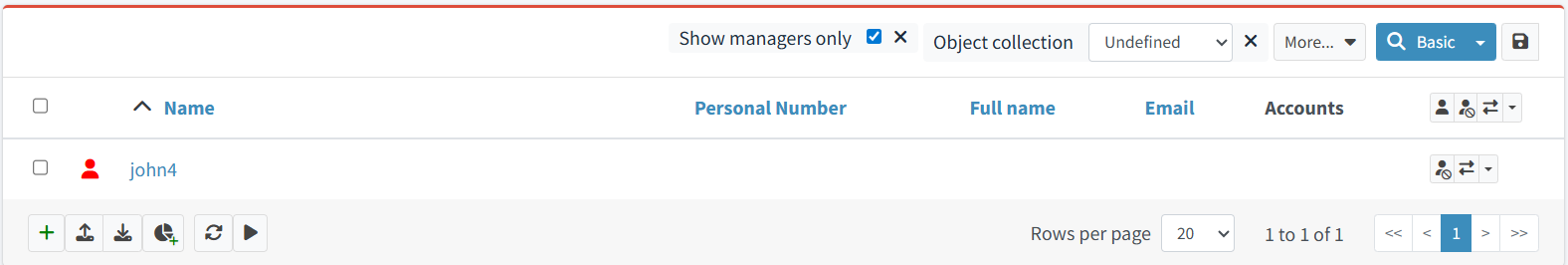 Custom quick search filter is active