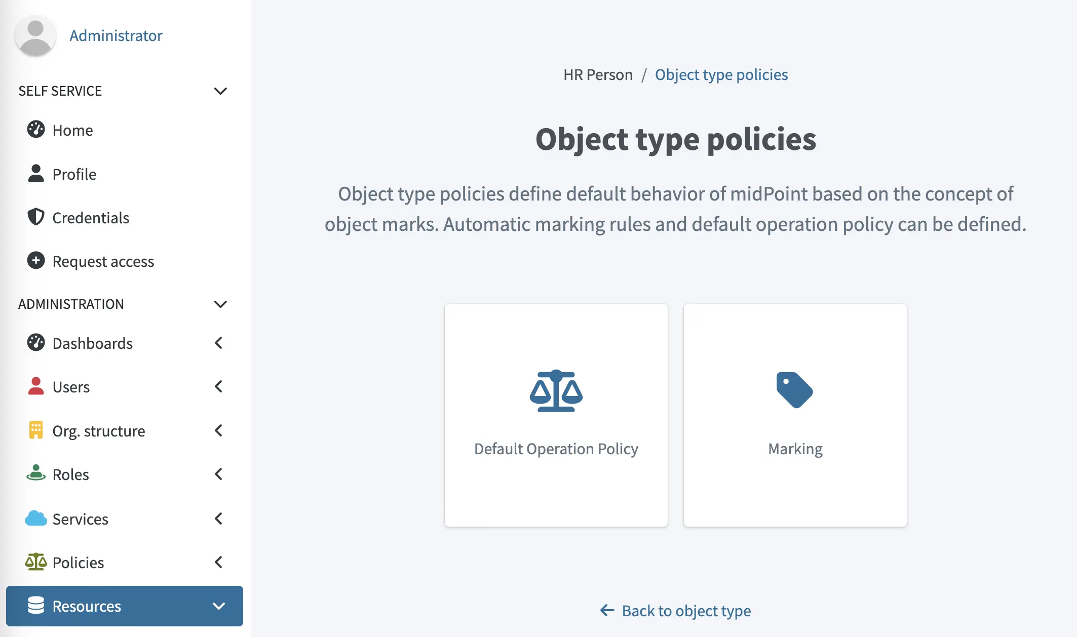 object type policies