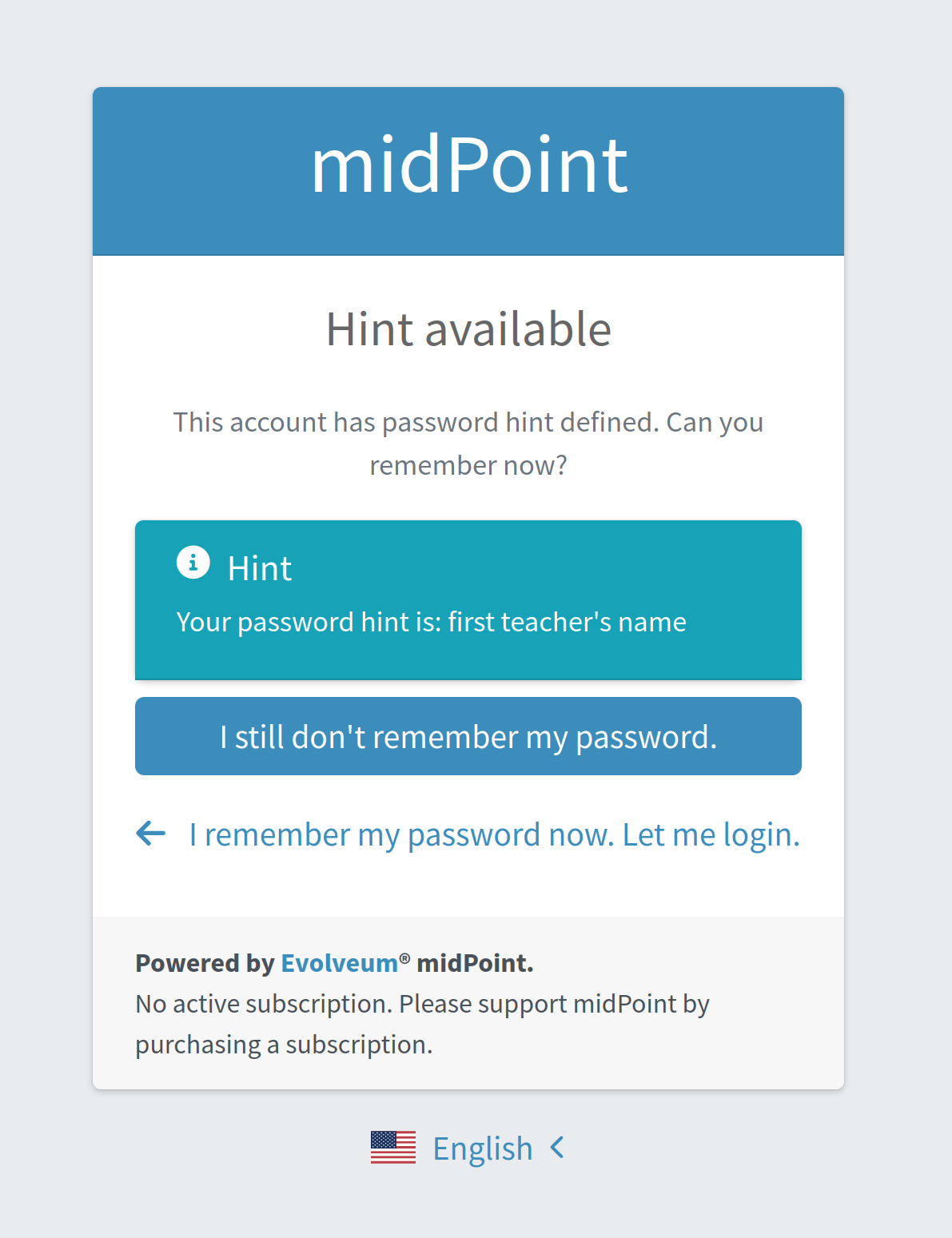 Password Reset Configuration - Evolveum Docs