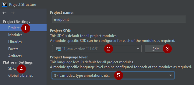 mp idea project jdk